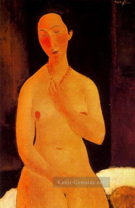 Sitzender Akt mit Halskette 1917 Amedeo Modigliani Ölgemälde
